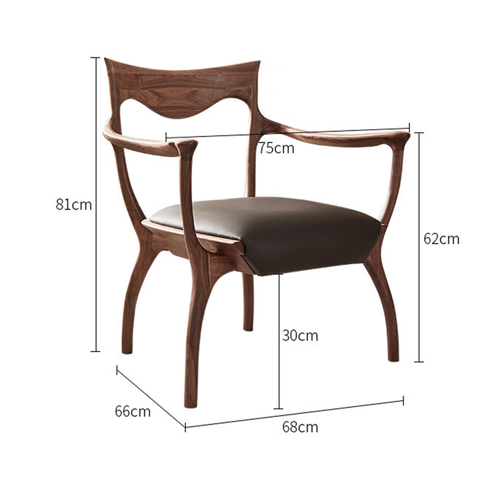 Стул деревянный с мягким сиденьем из коричневой натуральной кожи Moon Walnut Furniture Стул деревянный с мягким сиденьем из коричневой натуральной кожи Moon Walnut Furniture в Орле