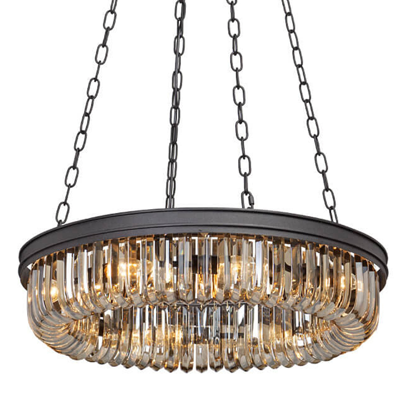 Люстра Retro Frozen Amber Glass Chandelier D 62 Черный Люстра Retro Frozen Amber Glass Chandelier D 62 Черный в Орле | Loft Concept