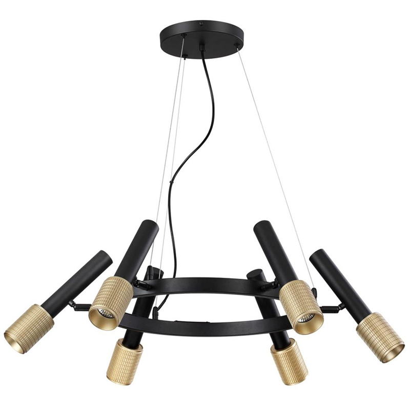 Люстра Eneko Round Chandelier Черный Золотой Люстра Eneko Round Chandelier Черный Золотой в Орле | Loft Concept
