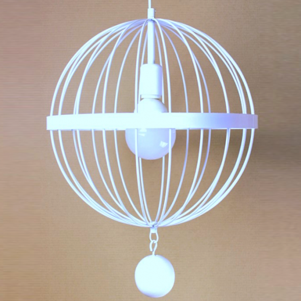 Подвесной светильник Wire Cage Pendant Spher White Белый Подвесной светильник Wire Cage Pendant Spher White Белый в Орле | Loft Concept