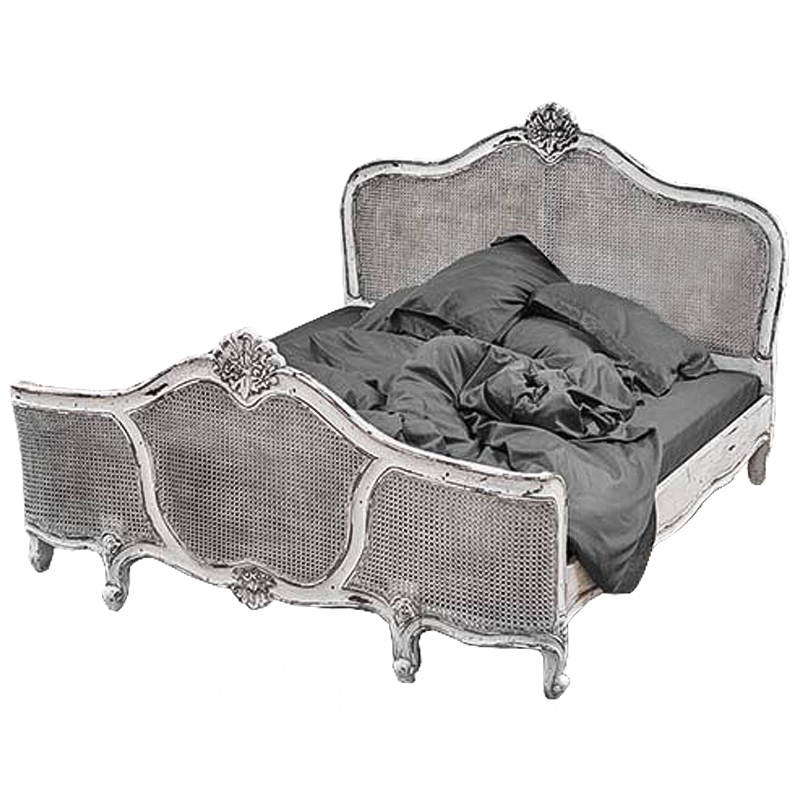 Кровать Wicker Bed White Белый винтажная патина Кровать Wicker Bed White Белый винтажная патина в Орле | Loft Concept