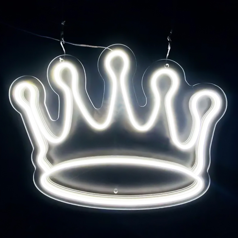 Неоновая настенная лампа Crown Neon Wall Lamp Белый Прозрачный Неоновая настенная лампа Crown Neon Wall Lamp Белый Прозрачный в Орле | Loft Concept