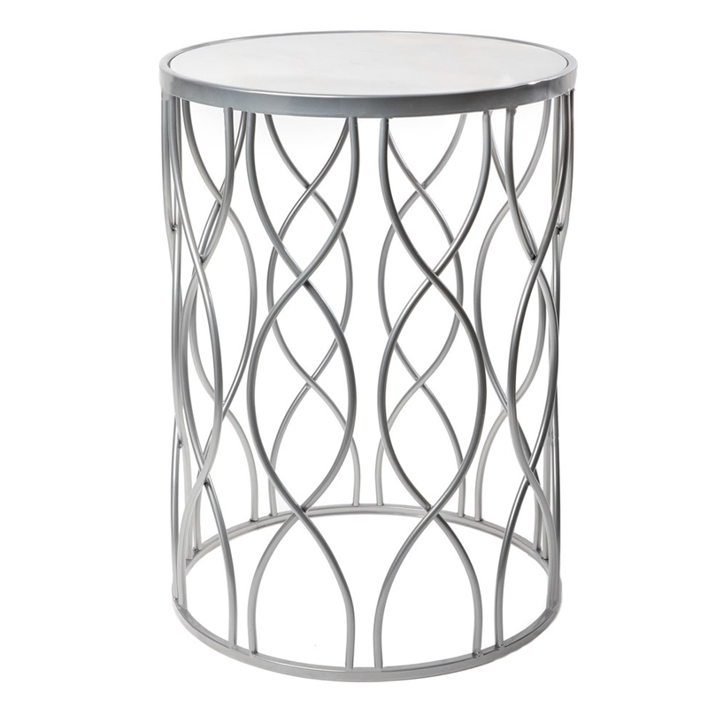 Приставной столик DNA Framing Table silver Серебряный Белый Мрамор Bianco Приставной столик DNA Framing Table silver Серебряный Белый Мрамор Bianco в Орле | Loft Concept