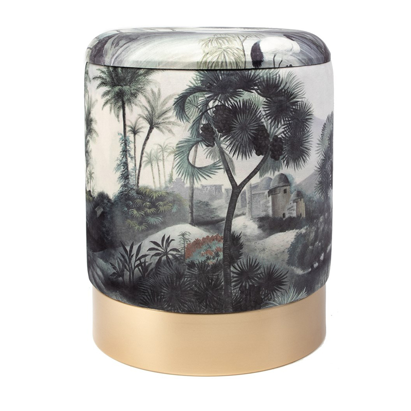Пуф PUF Jungle Print river&tree Мульти Золотой Пуф PUF Jungle Print river&tree Мульти Золотой в Орле | Loft Concept