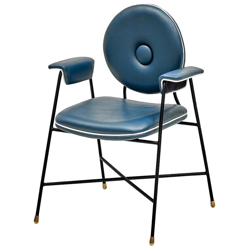 Стул с подлокотниками Oliver Chair II Черный Синий Стул с подлокотниками Oliver Chair II Черный Синий в Орле | Loft Concept