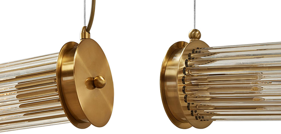 Подвесной светильник Glass TUBE Pendant Double Gold Подвесной светильник Glass TUBE Pendant Double Gold - Loft-Concept в Орле