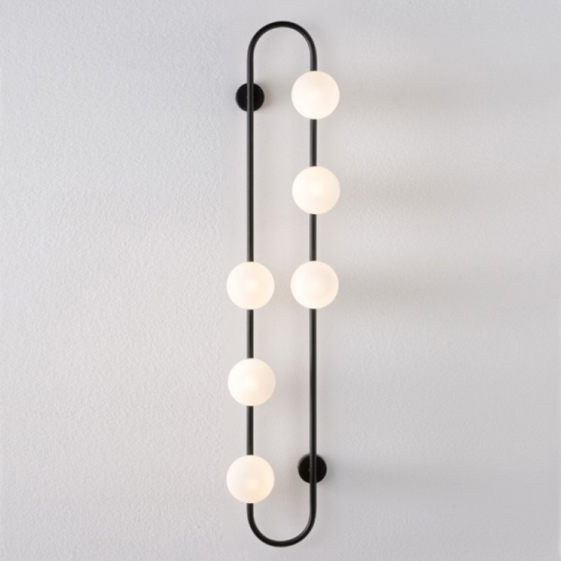 Бра HOOP WALL Lamp Black 6 Черный Белый Бра HOOP WALL Lamp Black 6 Черный Белый в Орле | Loft Concept