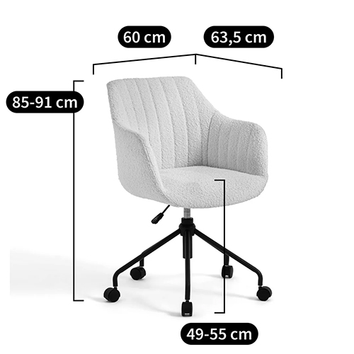 Вращающееся кресло с обивкой букле Boucle Office Chair в Орле