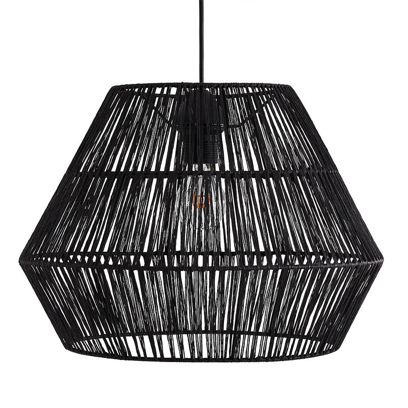 Подвесной светильник Signe Wicker Hemp Black Черный Подвесной светильник Signe Wicker Hemp Black Черный в Орле | Loft Concept