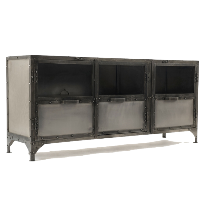 Комод металлический Industrial Steampunk Nickel 3 Door Сoncole Комод металлический Industrial Steampunk Nickel 3 Door Сoncole в Орле | Loft Concept