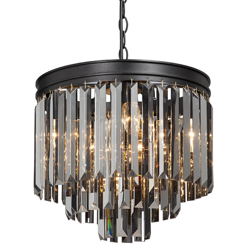 Люстра ODEON Gray glass 3-TIER Black Серое стекло D 36 Черный матовый Люстра ODEON Gray glass 3-TIER Black Серое стекло D 36 Черный матовый в Орле | Loft Concept