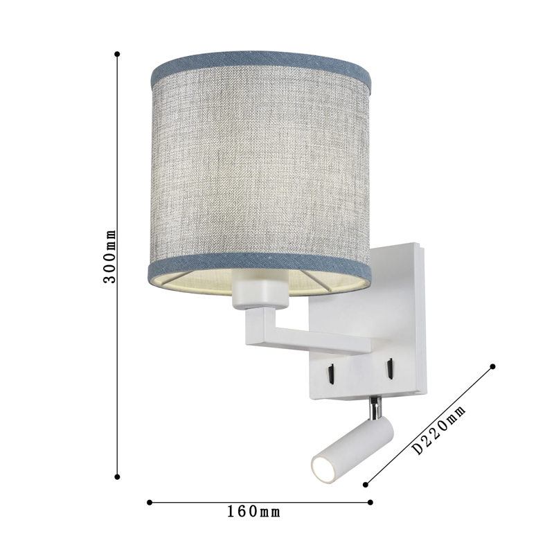 Бра с абажуром и поворотным спотом Trumpet Lamp White в Орле