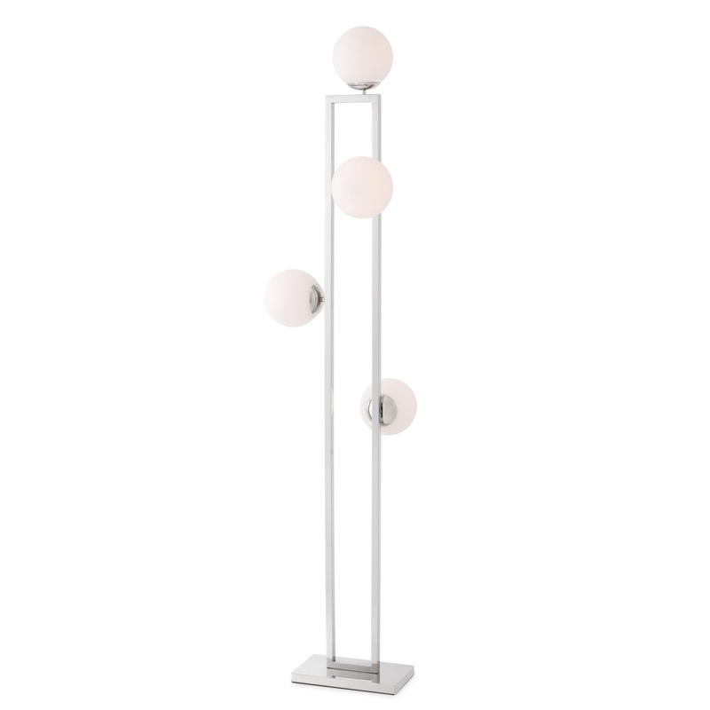 Торшер Eichholtz Floor Lamp Pascal Nickel Никель Белый Торшер Eichholtz Floor Lamp Pascal Nickel Никель Белый в Орле | Loft Concept