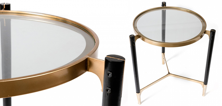 Приставной столик Black & Gold Table round Приставной столик Black & Gold Table round - Loft-Concept в Орле