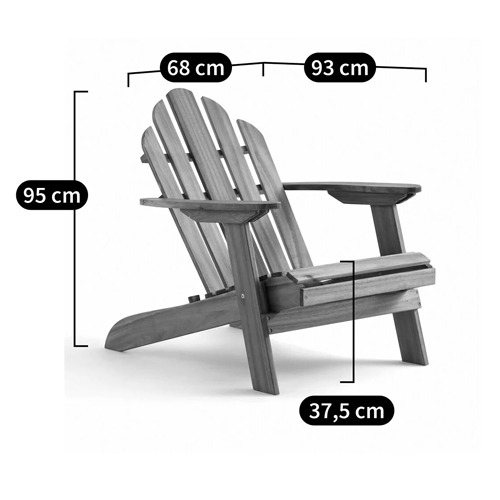 Уличное кресло из массива акации Adirondack Wooden Chair Natural Уличное кресло из массива акации Adirondack Wooden Chair Natural в Орле