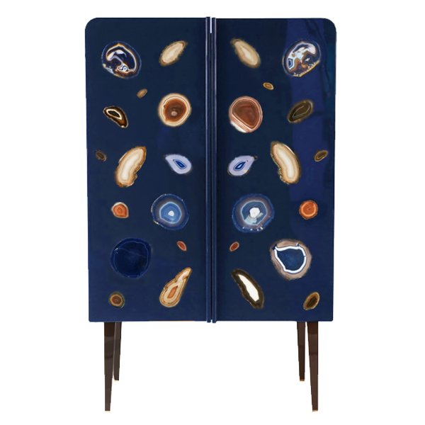 Patrick Naggar Gem Cabinet шкаф украшенный агатами  Коричневый Шоколад (Chocolate) в Орле | Loft Concept 