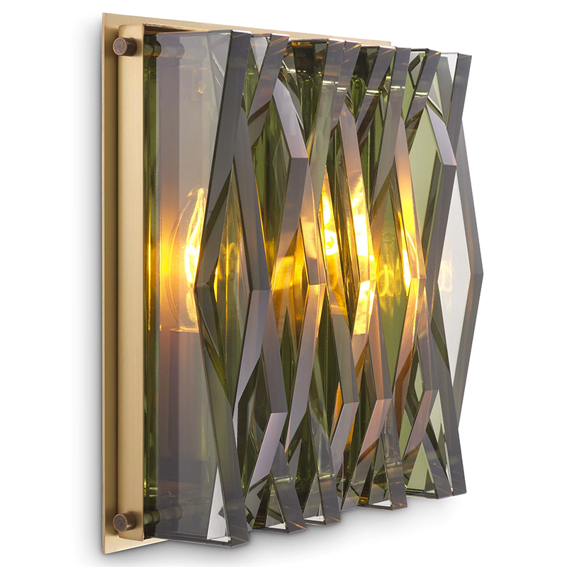 Бра Eichholtz Wall Lamp Nuvola S Green Латунь Зеленый смок Стекло Смок Бра Eichholtz Wall Lamp Nuvola S Green Латунь Зеленый смок Стекло Смок в Орле | Loft Concept