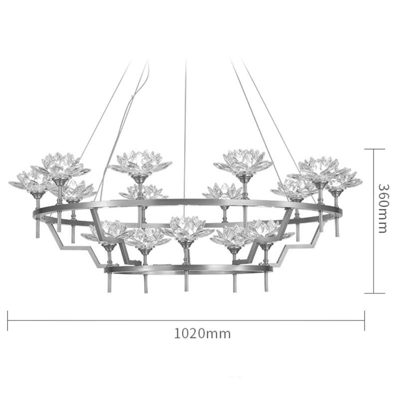 Большая Люстра Хрустальные Цветы Лотоса Lotus flower Clear Glass lamp 15 Большая Люстра Хрустальные Цветы Лотоса Lotus flower Clear Glass lamp 15 в Орле
