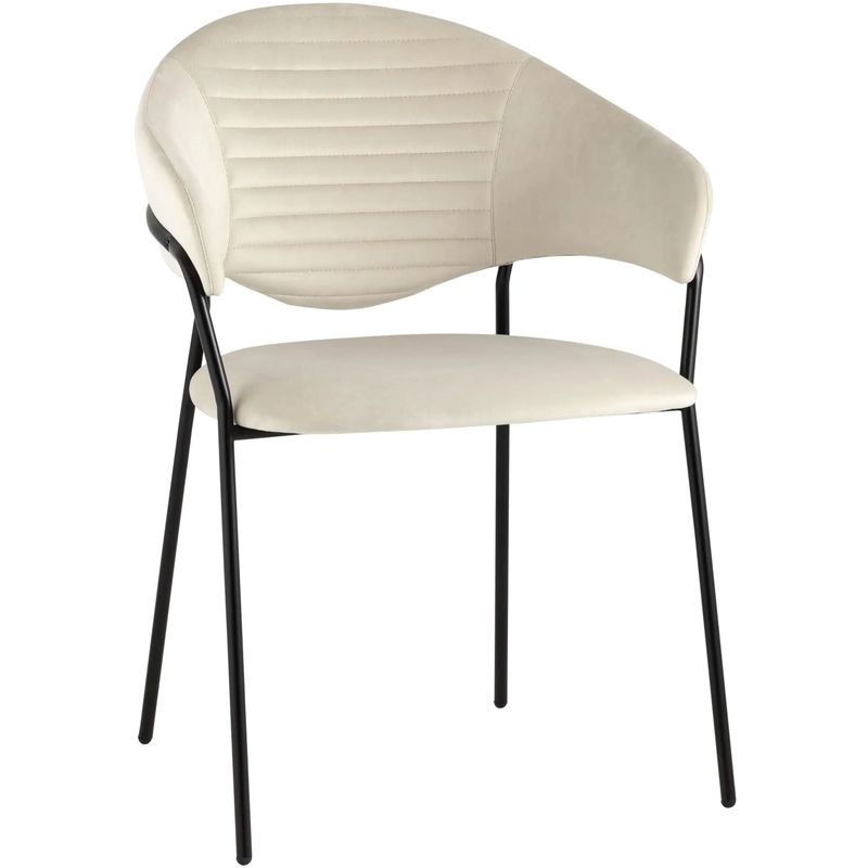 Стул Alexis Chair Молочный Велюр Молочный Черный Стул Alexis Chair Молочный Велюр Молочный Черный в Орле | Loft Concept