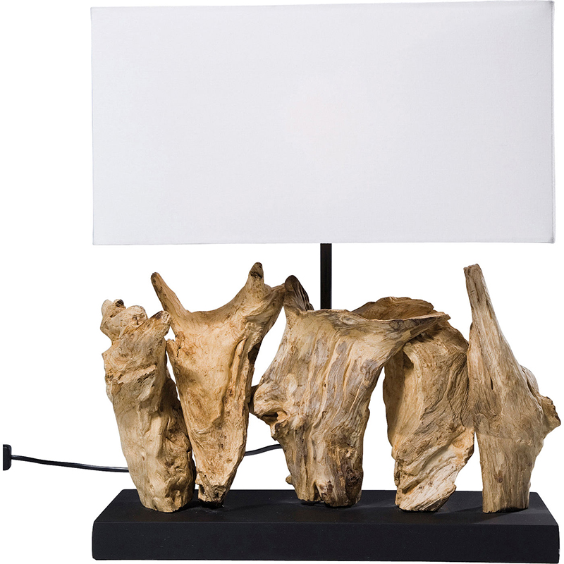 Настольная лампа Wooden Table Lamp Белый Древесина Настольная лампа Wooden Table Lamp Белый Древесина в Орле | Loft Concept