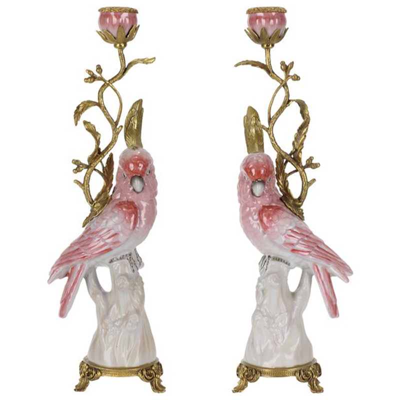 Подсвечник Pink Red Parrot Candlestick L or R Бронза Розовый (Rose) Красный Подсвечник Pink Red Parrot Candlestick L or R Бронза Розовый (Rose) Красный в Орле | Loft Concept