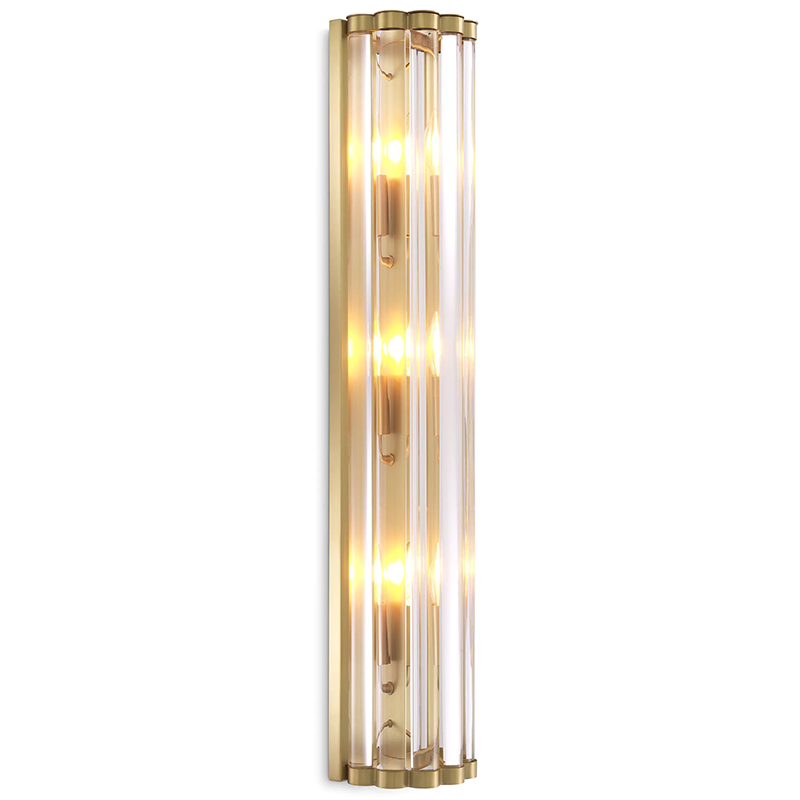 Бра Eichholtz Wall Lamp Amalfi Brass Прозрачное Стекло Латунь в Орле | Loft Concept 