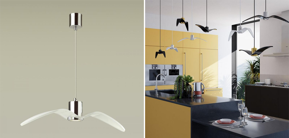 Подвесной светильник Seagull Average Chrome белый Подвесной светильник Seagull Average Chrome белый - Loft-Concept в Орле