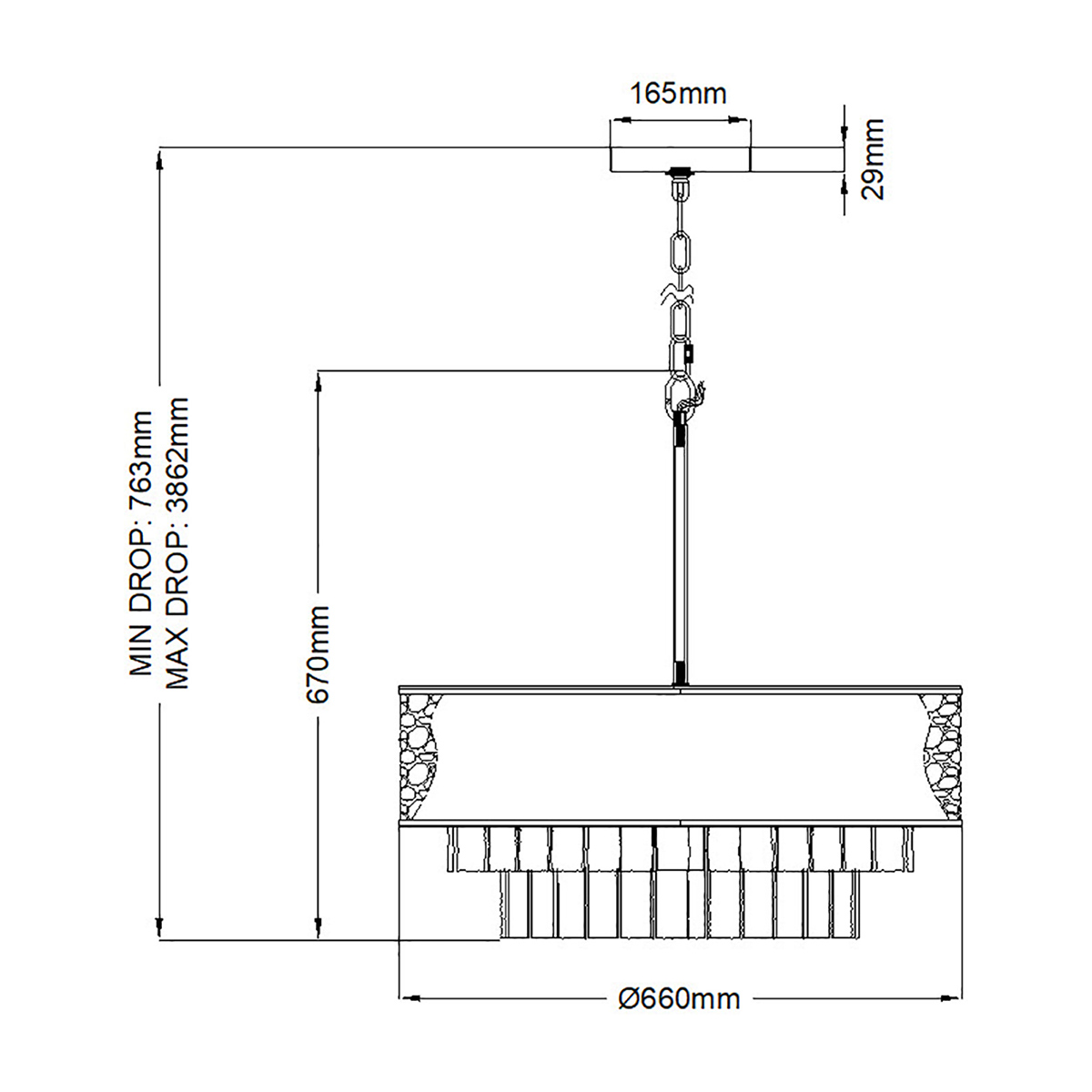 Люстра круглая с подвесками из текстурированного стекла молочного цвета Hinkley в Орле