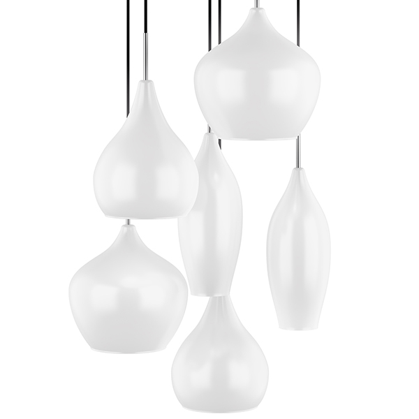 Люстра Candiano Milk 6 Light Белый Хром Люстра Candiano Milk 6 Light Белый Хром в Орле | Loft Concept
