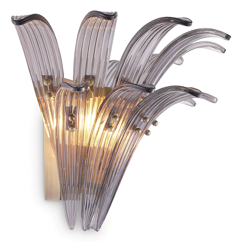 Бра Eichholtz Wall Lamp Italo Стекло Смок Латунь Бра Eichholtz Wall Lamp Italo Стекло Смок Латунь в Орле | Loft Concept