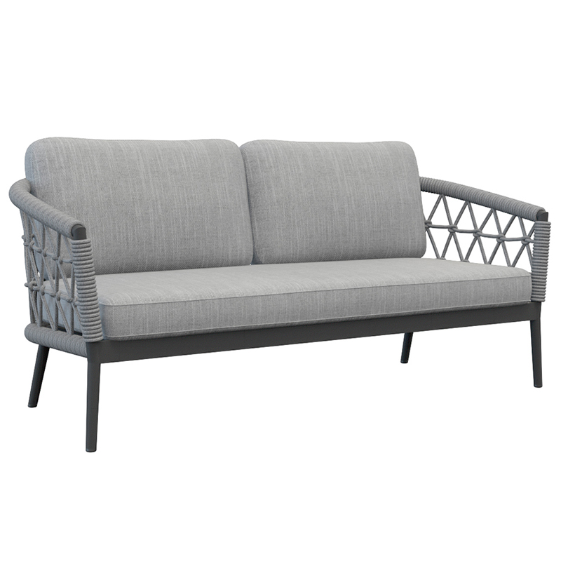 Уличный диван Niels Outdoor Sofa Серый Черный Уличный диван Niels Outdoor Sofa Серый Черный в Орле | Loft Concept