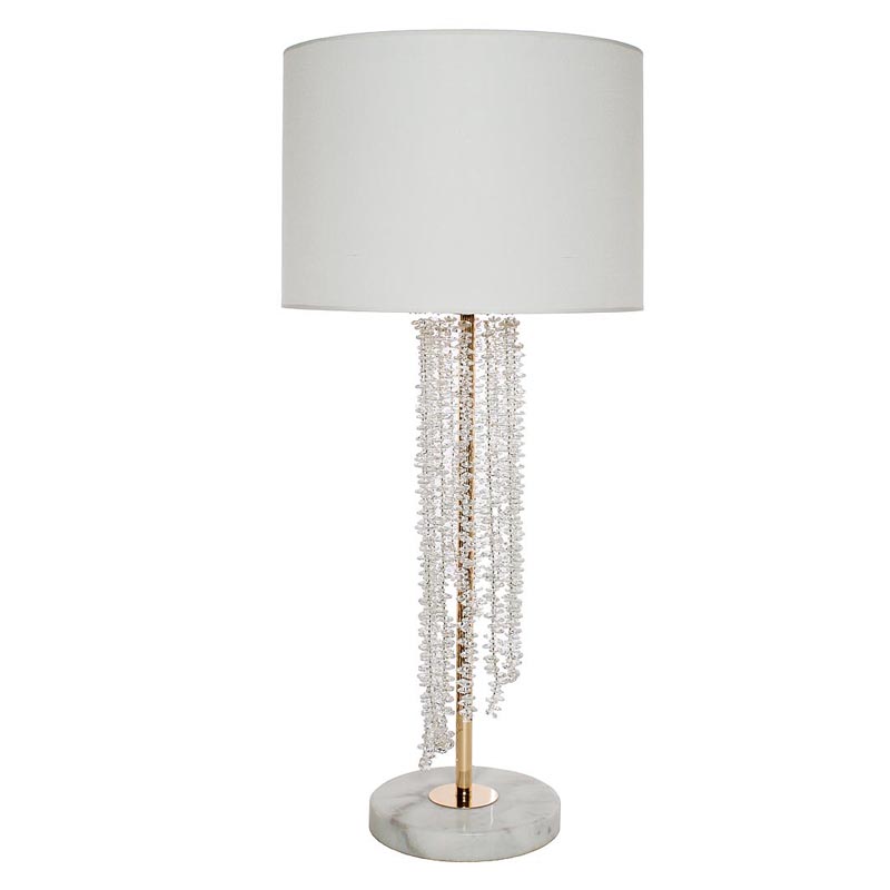 Настольная лампа Crystal Pendants Table Lamp Хром Белый Настольная лампа Crystal Pendants Table Lamp Хром Белый в Орле | Loft Concept