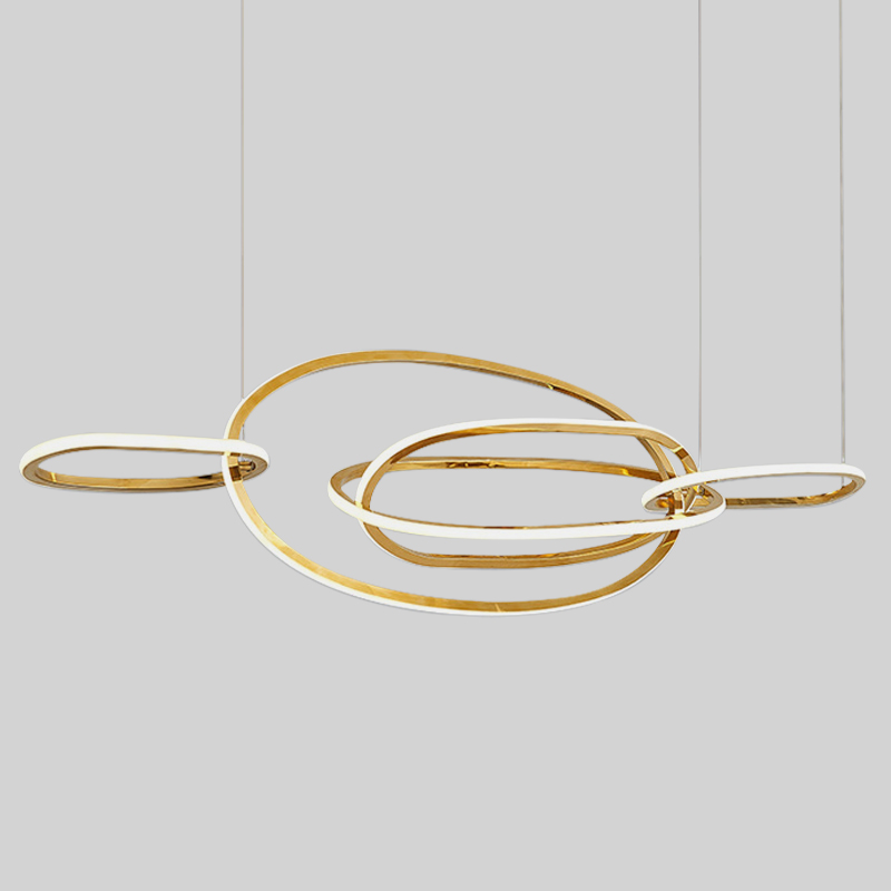 Люстра Horizontal Gold Oval Rings Chandelier Золотой Люстра Horizontal Gold Oval Rings Chandelier Золотой в Орле | Loft Concept