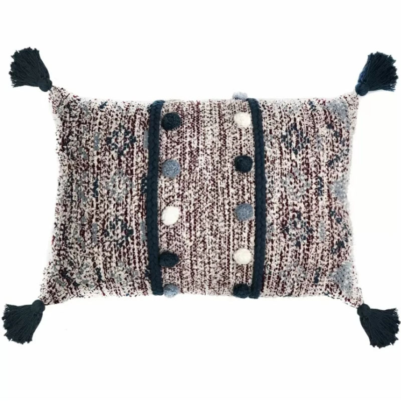 Подушка Lari Blue Ikat с кисточками Мульти Подушка Lari Blue Ikat с кисточками Мульти в Орле | Loft Concept