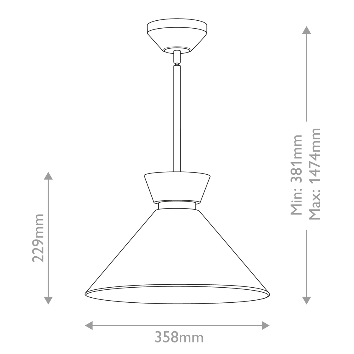 Подвесной светильник с белым стеклянным конусным плафоном Alora Mood в Орле