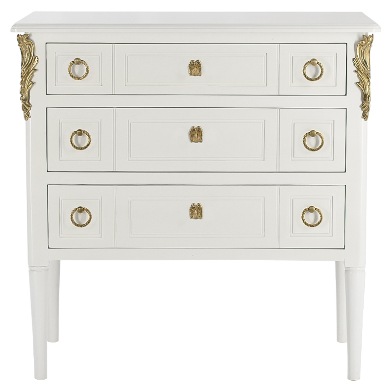 Комод белый L.XV CHEST OF DRAWERS Aurore Белый Золотой Комод белый L.XV CHEST OF DRAWERS Aurore Белый Золотой в Орле | Loft Concept