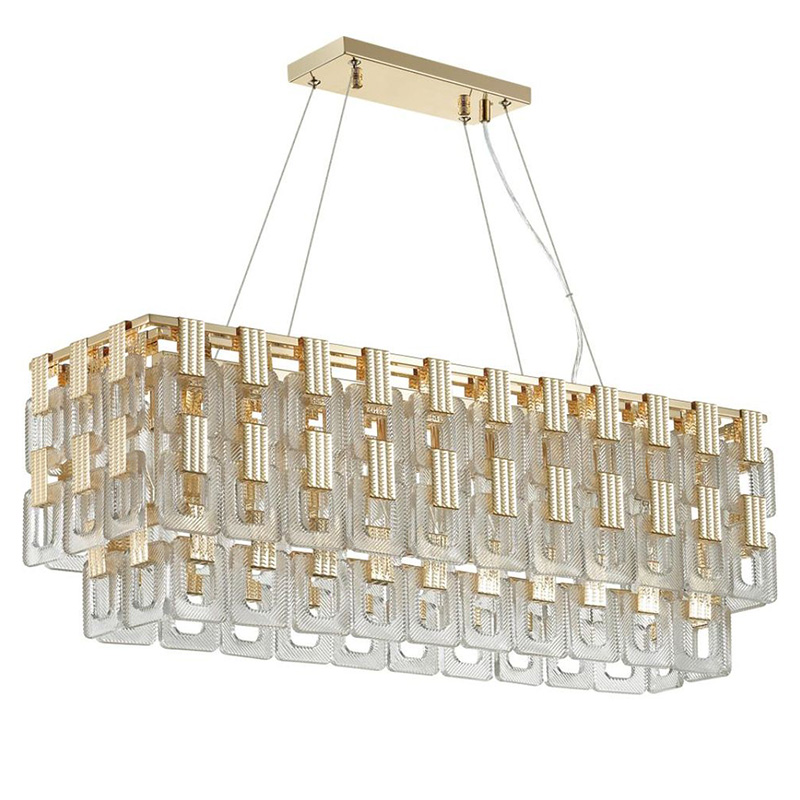 Люстра Ribbed Elements Pendant Linear Золотой Прозрачное Стекло в Орле | Loft Concept 