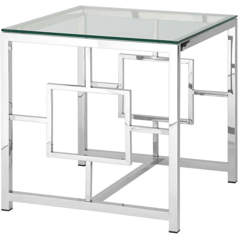 Стол приставной Milan Tables Silver Серебряный Прозрачное Стекло Стол приставной Milan Tables Silver Серебряный Прозрачное Стекло в Орле | Loft Concept