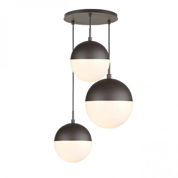 Подвесной светильник Copper Light Black Pendant 3 Черный Белый Подвесной светильник Copper Light Black Pendant 3 Черный Белый в Орле | Loft Concept