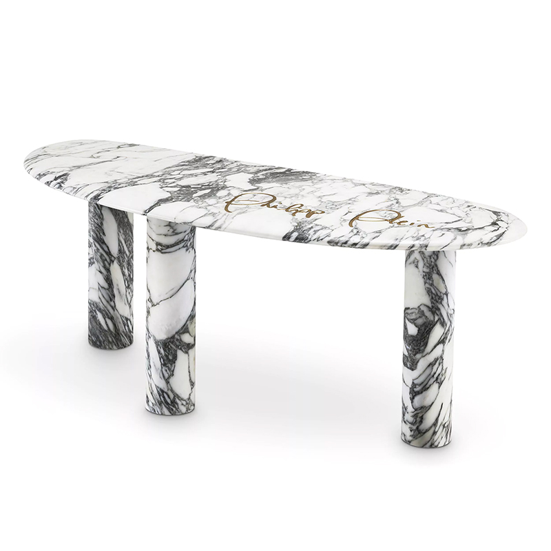 Консоль Philipp Plein Console Table Forte Белый Мрамор Bianco Золотой в Орле | Loft Concept 