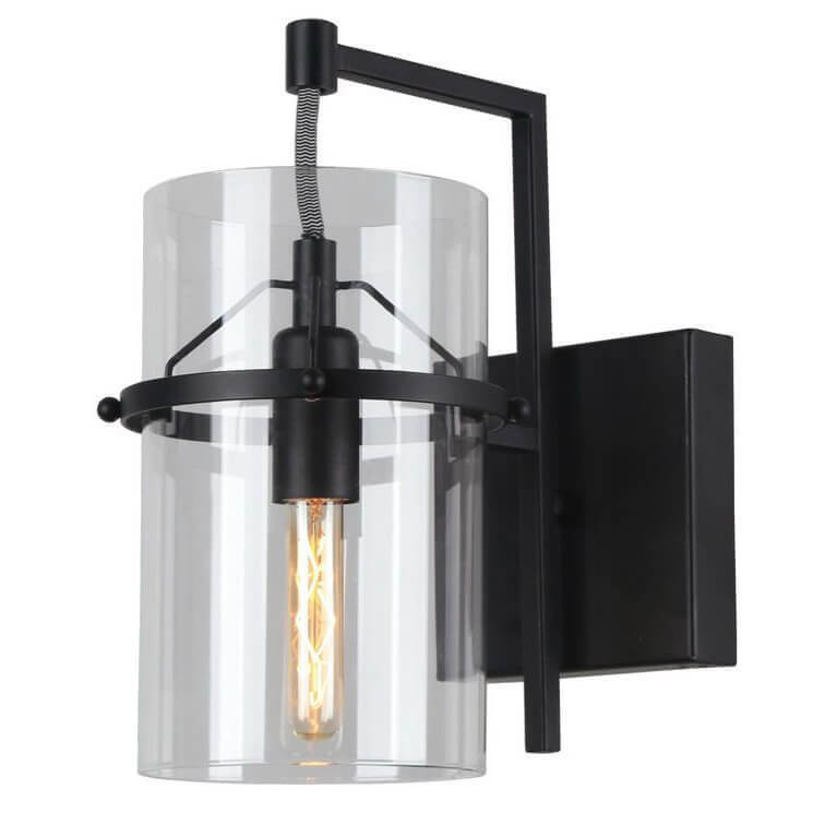 Бра Glass Cylinder Sconces Черный Прозрачный Бра Glass Cylinder Sconces Черный Прозрачный в Орле | Loft Concept