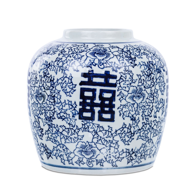 Китайская ваза Blue & White Ornament Vase Белый Синий Китайская ваза Blue & White Ornament Vase Белый Синий в Орле | Loft Concept