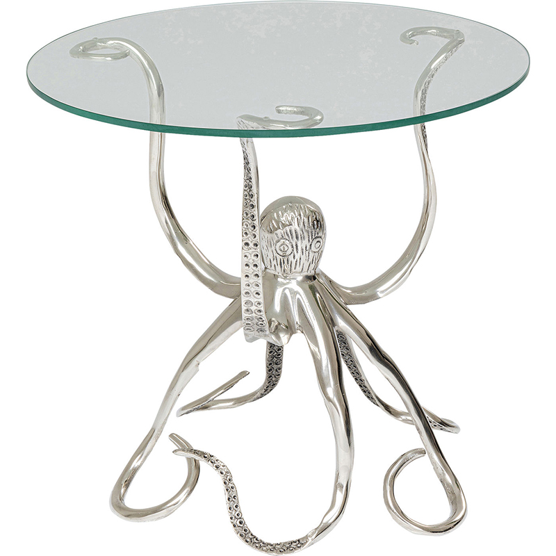 Приставной стол Silver Octopus Серебряный Прозрачный в Орле | Loft Concept 