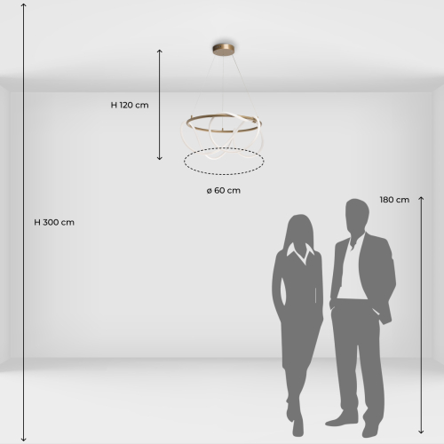 Люстра подвесная круглая золотого цвета с белыми изогнутыми световыми линиями Luke Lampco Tracer Lamp в Орле