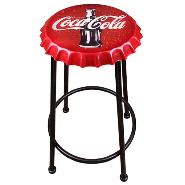 Барный стул Bottle Cap Coca & Cola Черный Красный Барный стул Bottle Cap Coca & Cola Черный Красный в Орле | Loft Concept
