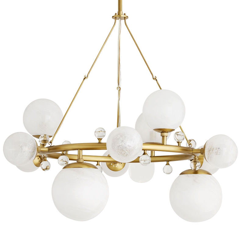 Люстра Arteriors TROON ROUND CHANDELIER Золотой Белый Люстра Arteriors TROON ROUND CHANDELIER Золотой Белый в Орле | Loft Concept