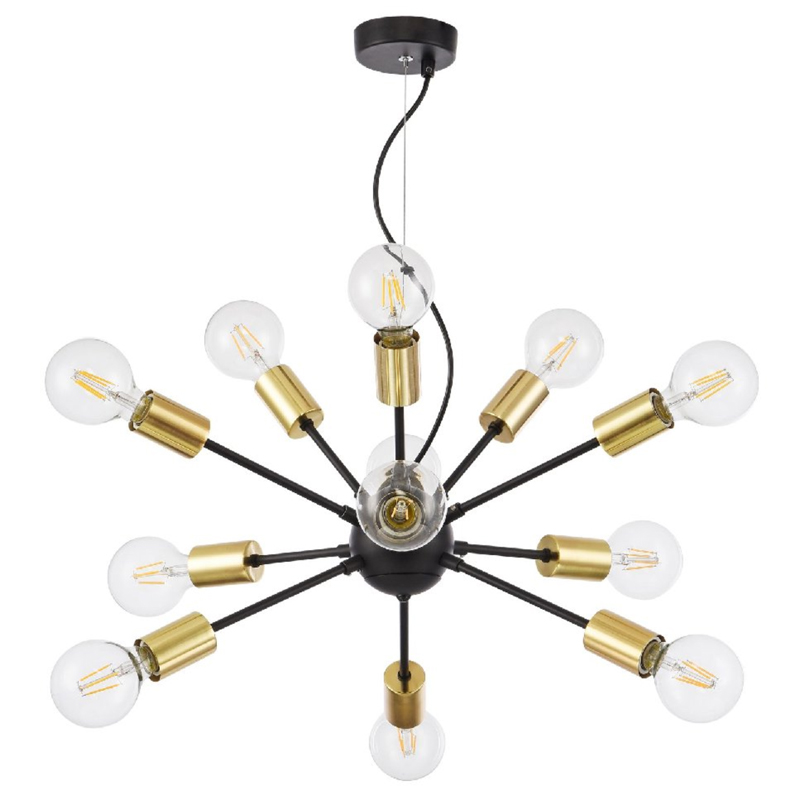 Люстра Sputnik 12 Black and Gold Черный Золотой Люстра Sputnik 12 Black and Gold Черный Золотой в Орле | Loft Concept
