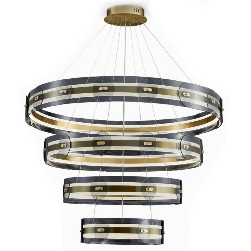 Люстра Gold 3 ring horizontal chandelier Прозрачный Латунь Люстра Gold 3 ring horizontal chandelier Прозрачный Латунь в Орле | Loft Concept