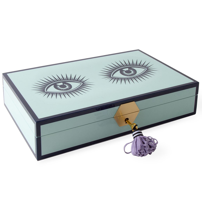 Шкатулка LE WINK LACQUER JEWELRY BOX Jonathan Adler Мятный Сиреневый Темно-синий Шкатулка LE WINK LACQUER JEWELRY BOX Jonathan Adler Мятный Сиреневый Темно-синий в Орле | Loft Concept