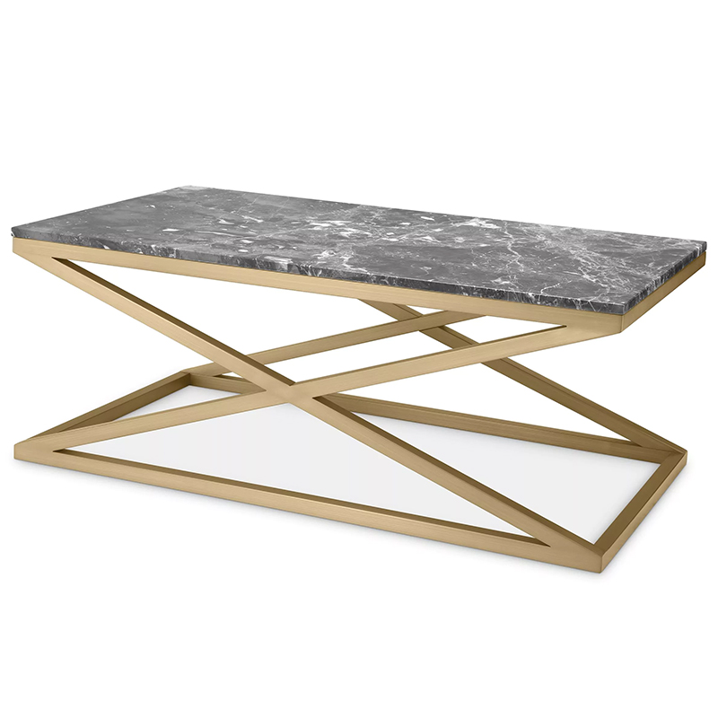Кофейный стол Eichholtz Coffee Table Criss Cross Латунь Серый в Орле | Loft Concept 